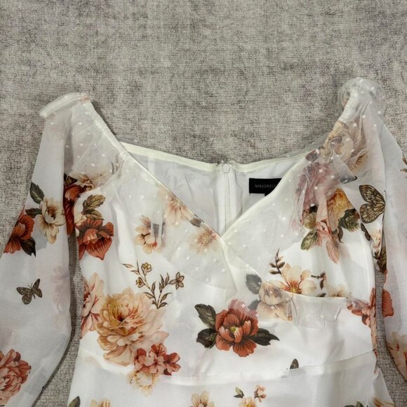 White Floral Ruffle Dress – Majorelle Medium - Picture 5 of 8